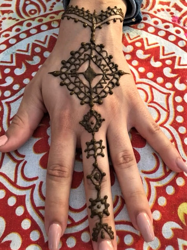 Geometric Henna Tattoo on a Hand
